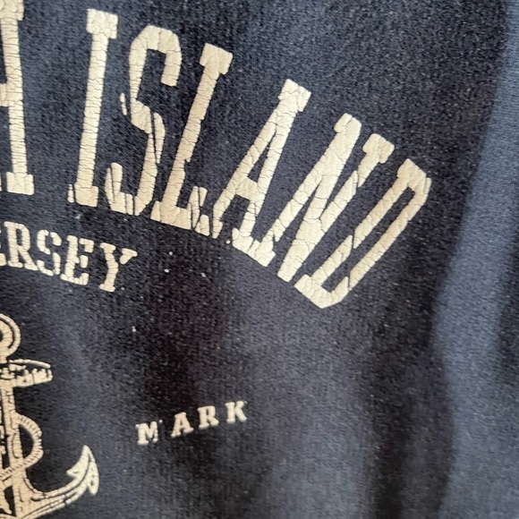 Dodger Kids Vintage Long Beach Island Y2K LBI Navy Hoodie Size Large - Picture 2 of 5